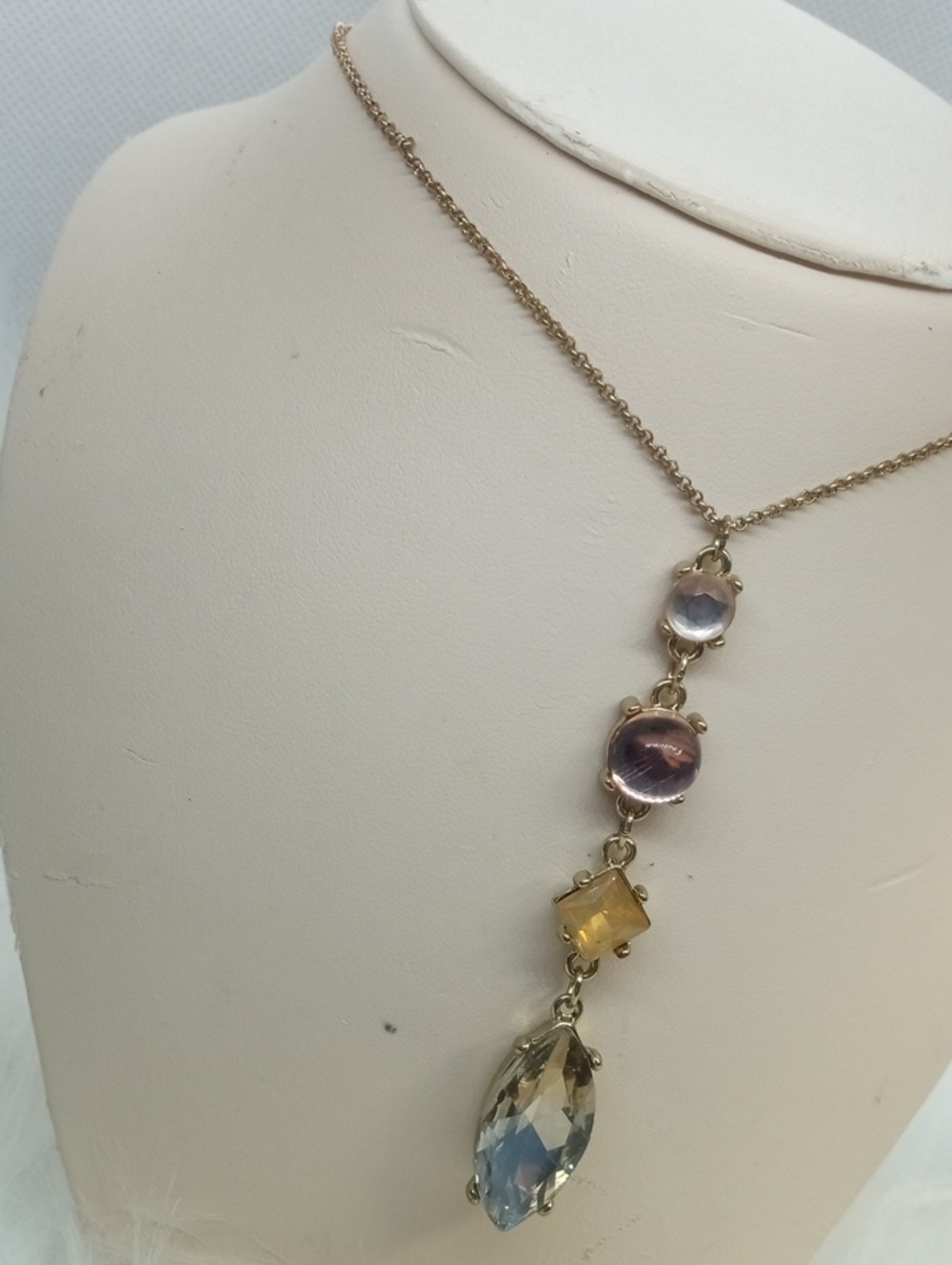 LOFT: 4 STONE DANGLE NECKLACE - Picture 5 of 9